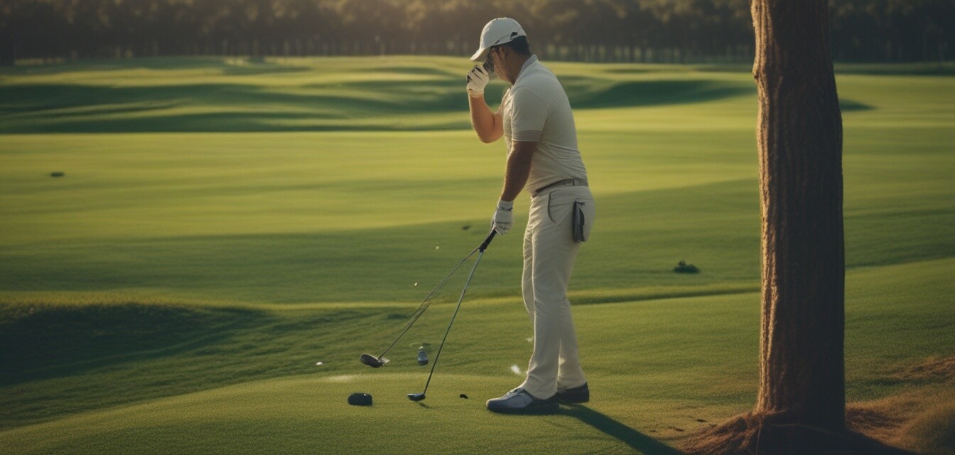 Laser golf rangefinder in use